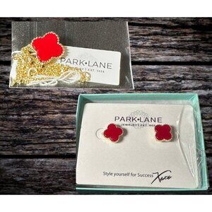 Parklane LANA Necklace And Earrings Set - Red